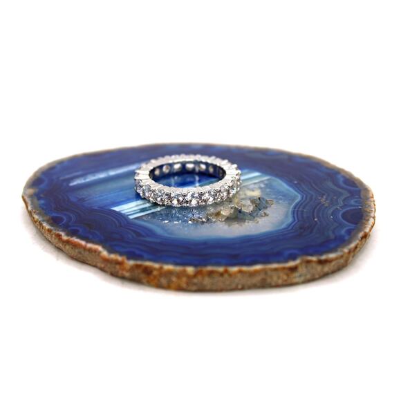 Silvertone Cubic Zirconia Infinity Ring - Picture 2 of 5